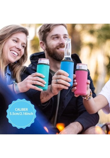 Trendooze Gaojunshop01 Mavi 12oz Soğutucu, Yıkanabilir, Kaymaz, Termal Tutucu Gök Mavisi