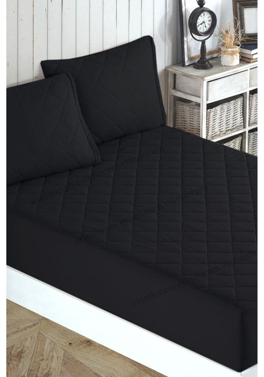 Formeya Adelya Siyah Kapitone Yatak Koruyucu  TekKişilik  Alez