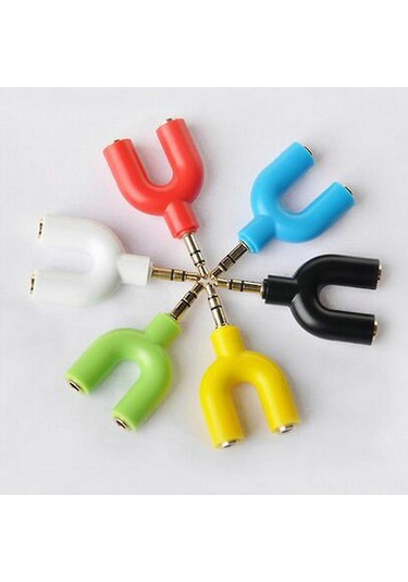 Yaozixa 3.5mm Erkekden Çift 3.5mm Dişiye Ses Y Bölücü Adaptörü, Telefon/mp3/mp4 İçin Siyah Ses Aktarım Aleti