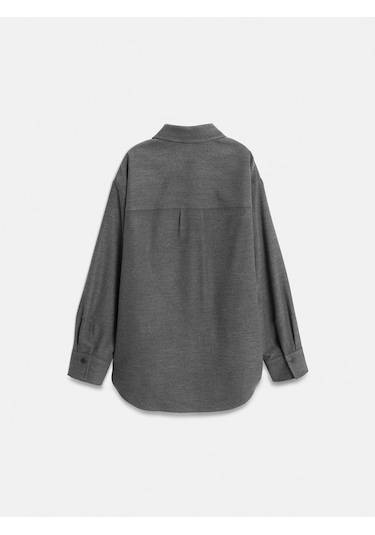 Dilvin 50537 Örme Oversize Gömlek-gri Gri