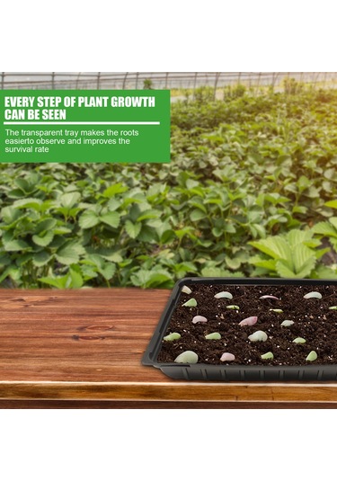 Reedark Büyük Boy Siyah Plastik Sebze Fidanlık Kabı - Nemli Bitki Yetiştirme Tabağı 5 Adet