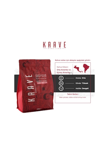 Kaave Roastery Crema Gusto Espresso Çekirdek Kahve 1 KG