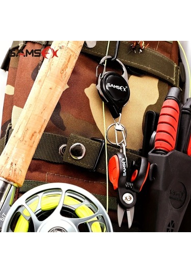 Elmpaly Mini Paslanmaz Çelik Balıkçılık Seti Kırmızı 1 Makas Ve 1 Misina Saklayıcı Pil Yok