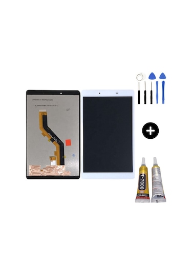 Samsung Galaxy Tab A8 Sm-t290 Uyumlu A Kalite Dokunmatik Set Beyaz + Montaj Seti