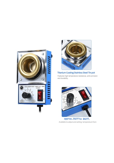 Hallow 100 W 220 V 38 MM 250g Mini Kurşunsuz Lehim Pot Titanium