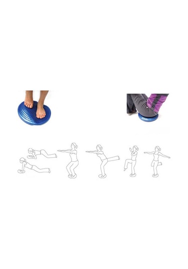 Anjiexun Yoga Topları Masaj Pedi Şişirilebilir Denge Yastığı Gümüş-gri Gümüş-gri