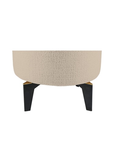 Gazzini Furniture Rio Retro Ayaklı Sandıklı Silindir Dekoratif Puf - Krem