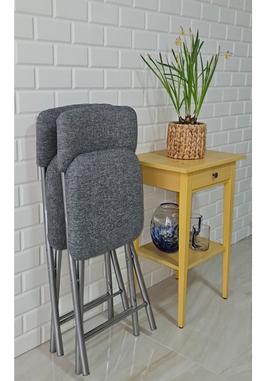 Relaks Katlanır Gri Sandalye Gri - Krom