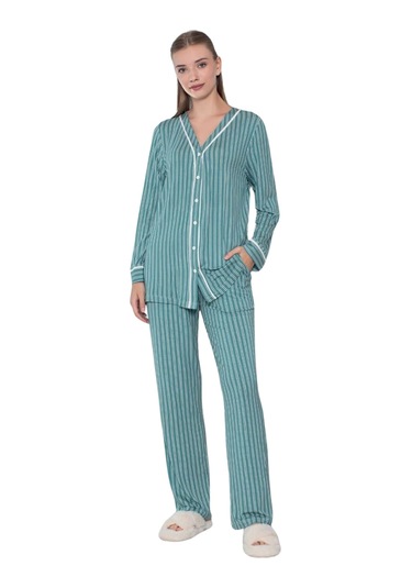 Limissi Viskon Pijama Takımı Yeşil