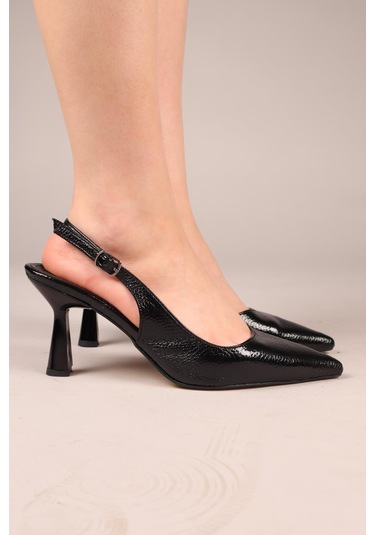 Jarine Arkası Açık Stiletto Siyah-8198 Siyah