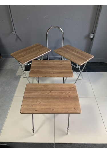 Çanta Sehpa, Sehpa, Zigon, 4lü Zigon, Mebran Çanta Sehpa -ceviz