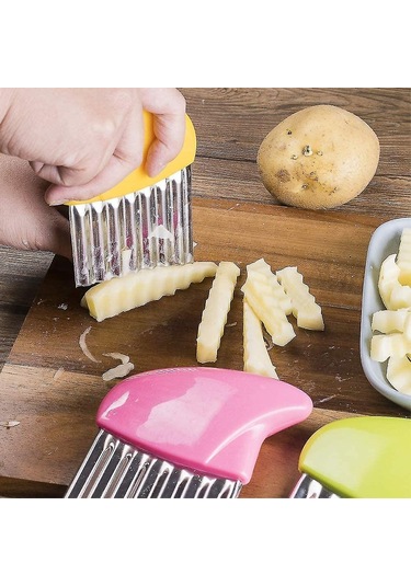 Paslanmaz Çelik Patates Dilimleyici, Meyve Ve Sebzeler İçin Uygun, 4 Adet, Çok Renkli Diğer
