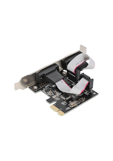 Fosenze Pcı-e X1 Arayüzlü 2 Adet 9-pin Rs232 Seri Port Kartı, Wch382l Çipi, 230.4 Kbps, Windows/linux/dos Desteği