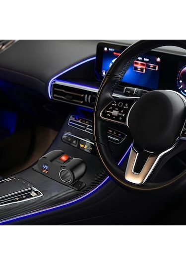 Bluray Usb Tip A - 4.2a 12v Çift Usb Çıkışlı Sigara Çakmak Soketi Güç Anahtarlığı İle, Pd3.0 Usb C Ve Qc3.0 Usb Portlu Araba Şarjı Voltmetreli, Tekne Deniz Kamyonu Utv Rv Araba Golf İçin 12 Volt Güç Adapteri