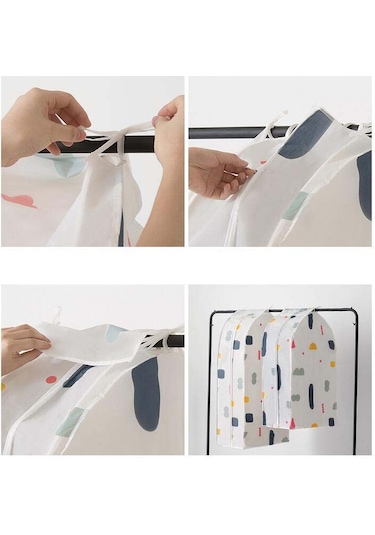 Sones Üç Boyutlu Askılı Cep Gardırop Askılı Cep Toz Kapağı, Boyut: Küçük Çiçekler Diğer