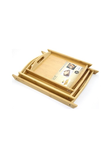 3'lü Bambu Tepsi Model 1