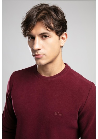 Newdwade Erkek O Yaka Sweatshirt Bordo-20959 Bordo