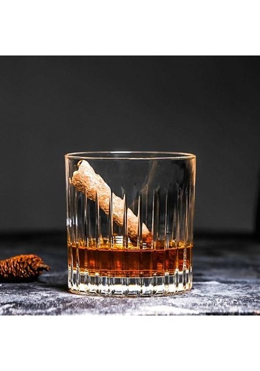 1 Adet Batı Klasik Dikey Tahıl Eski Moda Viski Cam Bar Ev Ofis Ruhları Likör Rhum Şarap İçme Kupası Copas De Vidrio Eski Moda Cam Altın