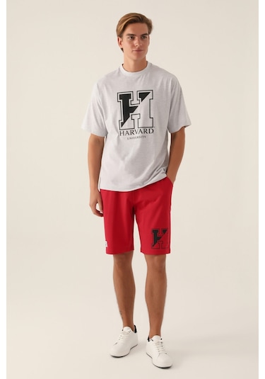 Harvard Universty Kar Melanj Erkek T-shirt 5274-42814 Kar Melanj
