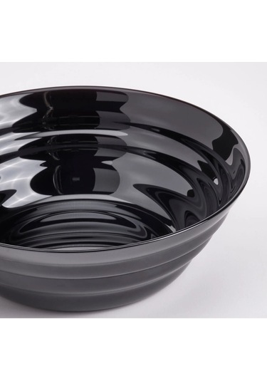 4 Adet Çorba Kasesi Çap 14 Cm 4'lü Set Servis Sunum Kasesi Özel Sertleştirilmiş Cam Siyah Kase siyah