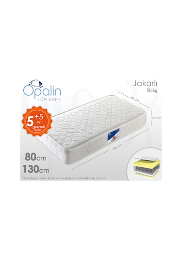 80 x 130 Bebek Yatağı Opalin Jakarli Baby Ortopedik Yaylı Yatak
