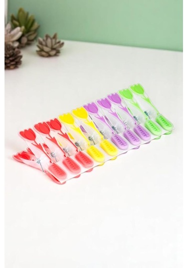 New-max Elite Lale Desenli Silikon Mandal, Şeffaf 30 Adet Çok Renkli