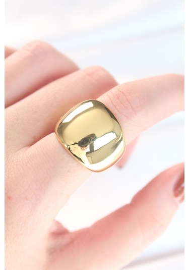 Gold Renk Ayarlanabilir Bombeli Ayna Yüzük - Tj-byk3123 Gold