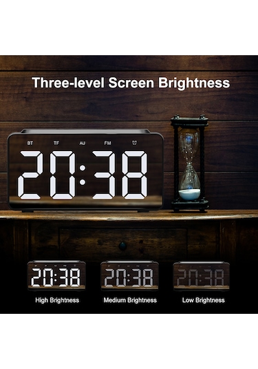 Maiyame Siyah Bt 5.0 Bluetooth Hoparlör - Kablosuz Telefon Şarjı, Saat Gösterimi, Alarm, Fm Radyo, Tf Kart/disk Desteği, Çift Hoparlör