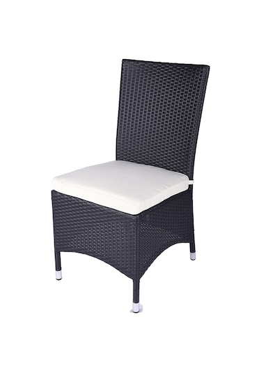 Haba Haba Bahçe Gredi Kolsuz Sentetik Rattan Koltuk Siyah