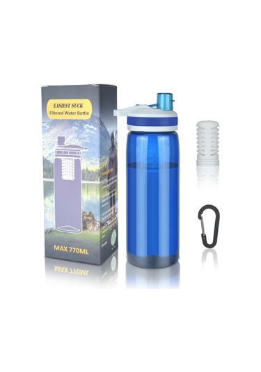 K8636 770 ML Açık Kamp Yürüyüş Bpa İçermeyen Su Filtreli Şişe Su Arıtma Şişesi Fda Sertifikalı - Yeşil