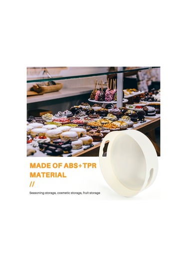 Xurunkeji Döner Tepsi Döner Tabla Mutfak Saklama Kapları Baharat Kavanozu Gıda Atıştırmalık Tepsi Kaymaz Kurutulmuş Saklama Tabağı, Beyaz Beyaz