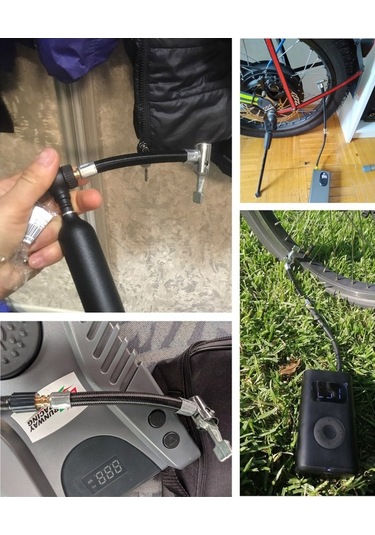 Novahub Dayanıklı Esnek Şişirme Adaptörü - Bisiklet, Motosiklet, Araç İçin Hızlı Kullanım