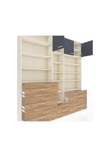 Arges Dolap 17 Raflı 6 Çekmeceli 3 Kapaklı 220x30x243 Aytaşı-antrasit/çam Antrasıt/atlas Çam Arges Dolap 17 Raflı 6 Çekmeceli 3 Kapaklı 220x30x243 Aytaşı-antrasit/çam Antrasıt/atlas Çam