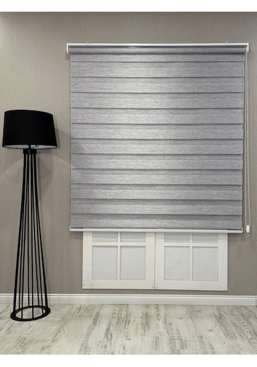 Donatti Bambu Zebra Stor Güneşlik Perde Açık Gri Açık Gri