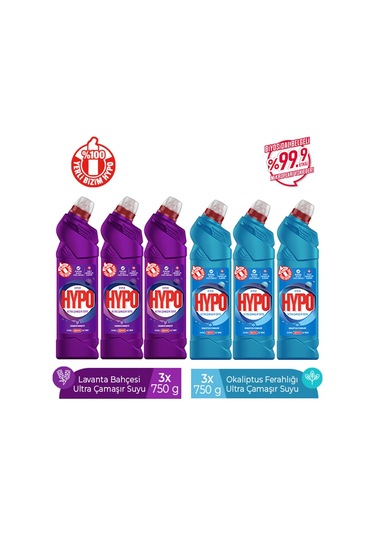 Hyper Hypo Ultra Çamaşır Suyu Lavanta + Okaliptus 6 x 750 G