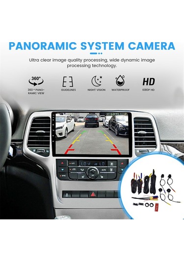 Kangfufeng Android İçin 360 Derece Panoramik Çevre Görünümü 1080p Araç Kamerası