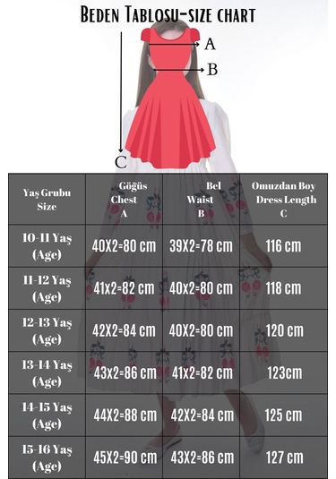 Kız Çocuk Pamuklu Keten Uzun Boydan Astarlı Elbise Koyu Turuncu-krem