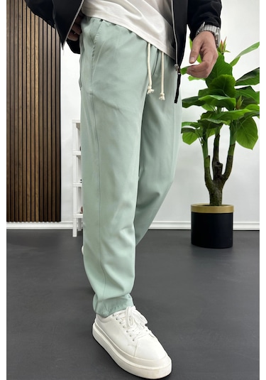Edwox Erkek Düz Jogger Pantolon Yeşil Edw451 Yeşil