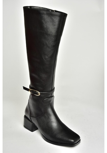 Fox Shoes T590142609 Siyah Kalın Topuklu Kadın Çizme Siyah