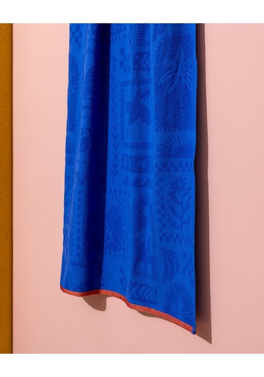 Madame Coco Mai %100 Pamuk Plaj Havlusu - Mavi - 70x150 Cm 8684427222812 MAvi