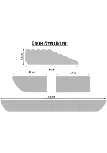 3yk.3d 2,9-3,5 cm Kapı Eşiği  Rampası GRİ Tüm Robot Süpürge veTekerlekli Sandalyeler için