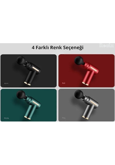 Realx 4 Başlıklı 6 Kademeli Titreşimli Şarjlı Mini Masaj Aleti
