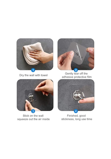 Suntek 5x Yapışkanlı Duvar Kancası İz Bırakmayan Banyo Mutfak Depolama Odası Çok Renkli