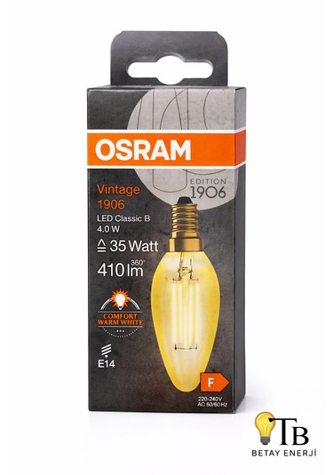 Osram Vintage 1906 Led Classic B 4w 35w E14 2400k Warm White 410 Lm Rustik Ampul 1