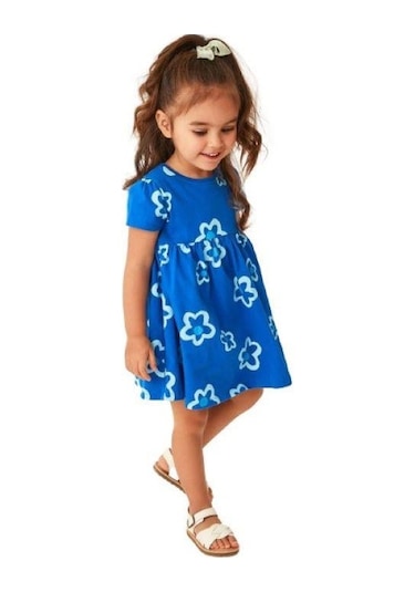 Çiçekli Kız Çocuk Elbise 001