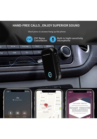 Cbtx Bt15 Aux Araç Bluetooth 5.0 Ses Alıcısı Gürültü Azaltma Bluetooth Çağrı Adaptörü