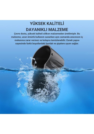 Polham Tesla Model 3 Ve Model Y İle Uyumlu Bardak Ve Şişe Tutucu, Temizlenebilir Çıkabilen Silikon Bardak Tutucu