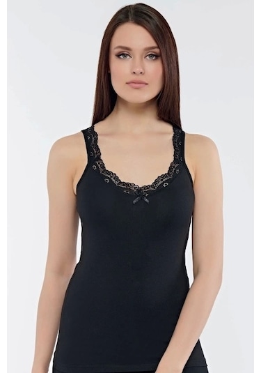 Kolcu Ribana Omuz Dantel-kb2590-siyah Siyah