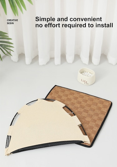 Vkemall Xl Kahverengi Kedi Köpek Çadır Yatağı - Katlanabilir Dış Mekan Uygun - Matlı Ev, 58x58x48cm