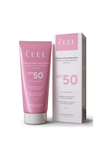 The Ceel Leke Karşıtı Ton Eşitleyen Spf 50+ Pembe Renkli Güneş Kremi Glutatyon, Hyaluronik Asit Etkili 50 ml